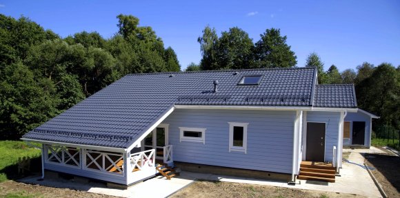 Металлочерепица Grand Line классик 0,5 Satin RAL 7024 Мокрый афальт